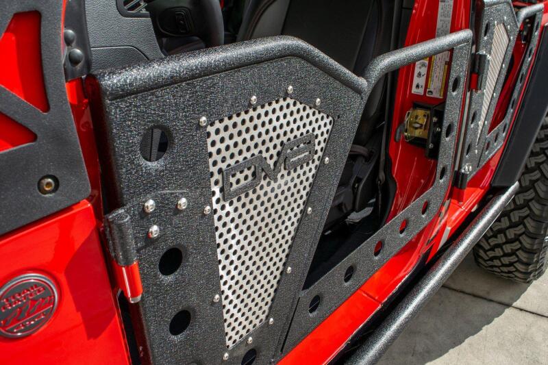 DV8 Offroad Jeep 18+ Wrangler JL / 20+ Gladiator JT Front Rock Doors w/ Perforated Aluminum Mesh