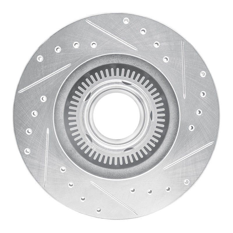 R1 93-94 Ford Explorer Front Left Drilled & Slotted Silver Brake Rotor