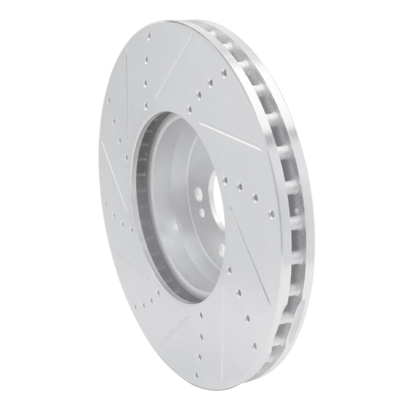 R1 15-23 Mercedes-Benz C350E Front Right Drilled & Slotted Silver Brake Rotor