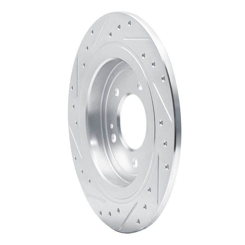 R1 17-25 Hyundai TUCSON Rear Right Drilled & Slotted Silver Brake Rotor