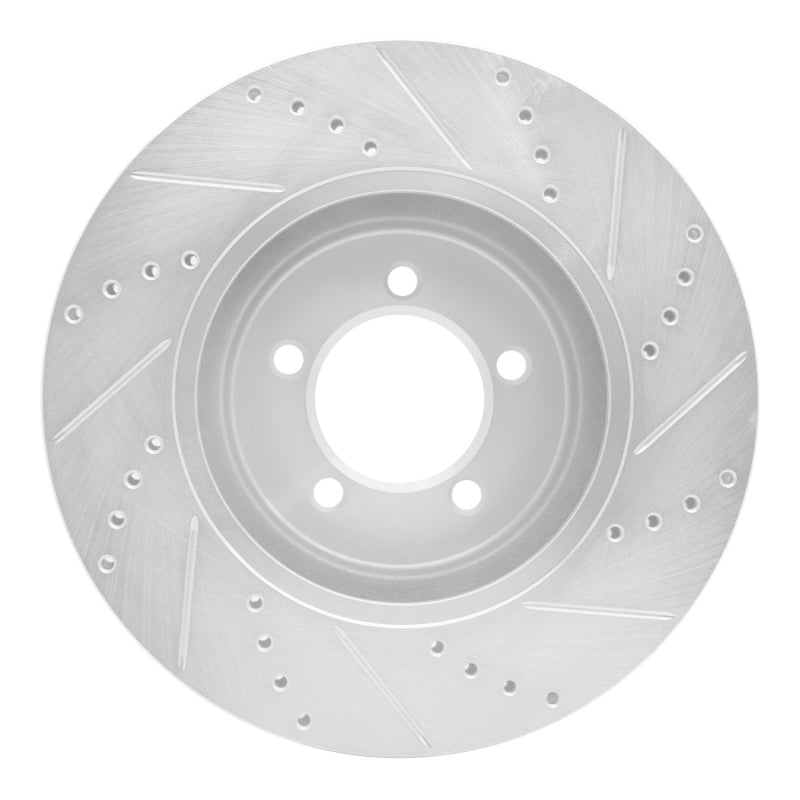DFC 03-05 Lincoln Aviator Front Left Drilled & Slotted Silver Brake Rotor