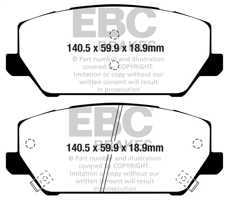 EBC Racing 19-21 Hyundai Veloster (2nd Gen) 2.0 Turbo N RP-1 Race Front Brake Pads
