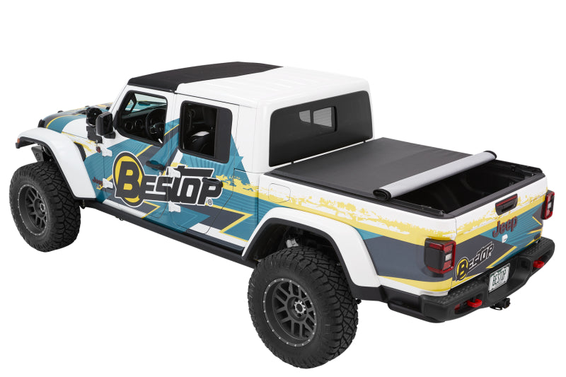 Bestop Roll Soft Tonneau - 20-26 Jeep Gladiator For 5 Ft. Bed Ez (Premium Black Twill)