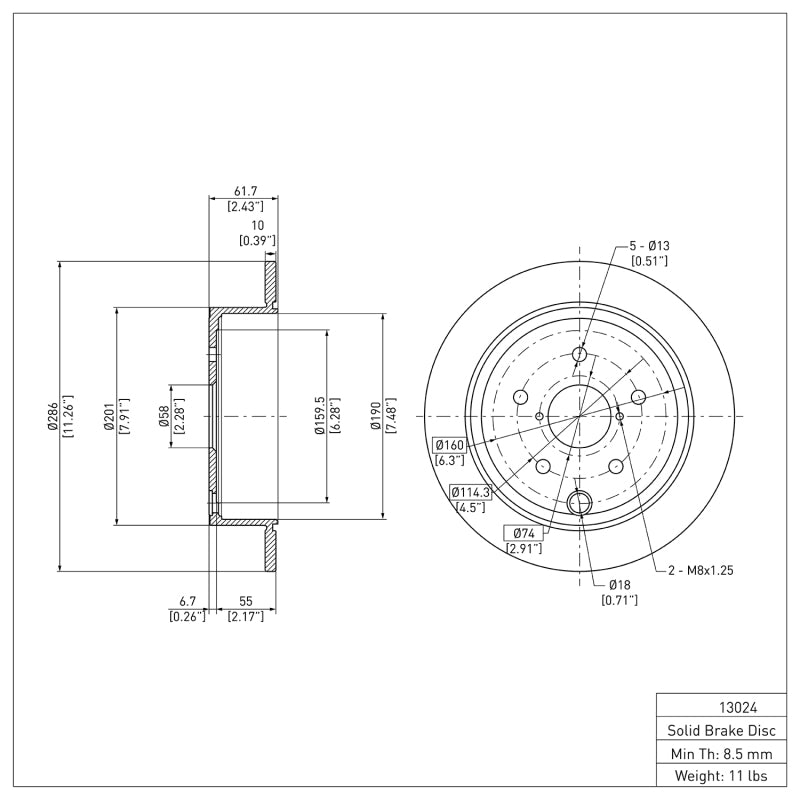 DFC 15-21 Subaru WRX Rear Brake Rotor