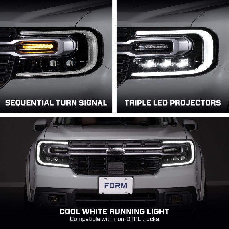 Form Lighting 22-24 Ford Maverick Sequential LED Projector Headlights (Pair)