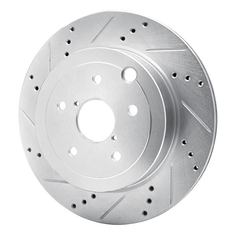 DFC 08-20 Subaru Impreza Rear Left Drilled & Slotted Silver Brake Rotor