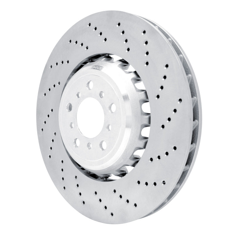 R1 12-19 BMW M5 Left Front Drilled Carbon Alloy GeoMET Rotor