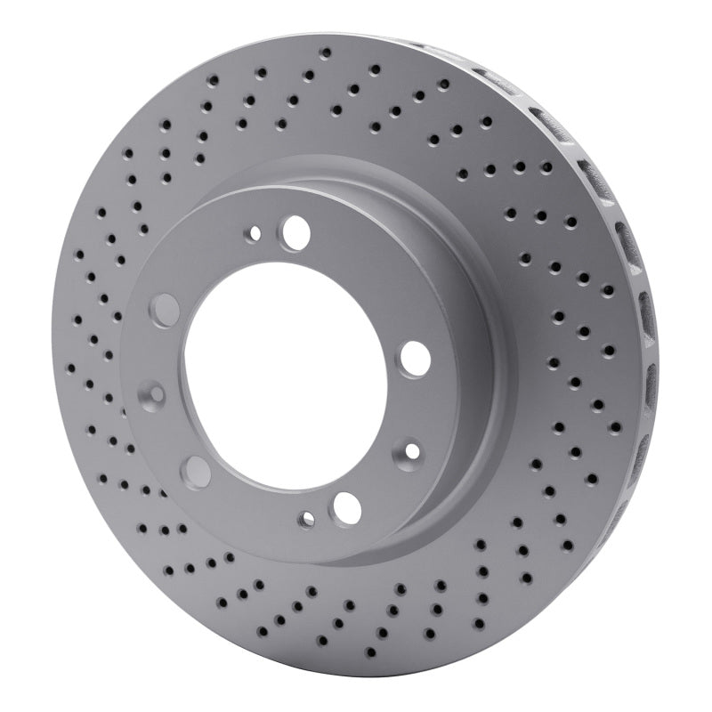 R1 94-98 Porsche 911 Left Front Drilled GeoSPEC Coated Rotor