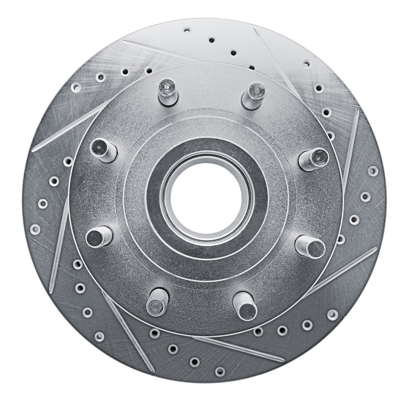 R1 94-94 Ford E-250 Econoline Front Right Drilled & Slotted Silver Brake Rotor