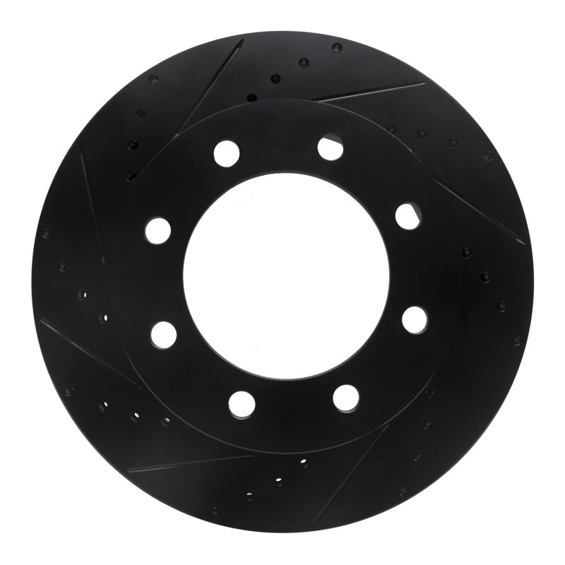 R1 05-12 Ford F-250 4WD (Super Duty) Front Left Drilled & Slotted Black Brake Rotor