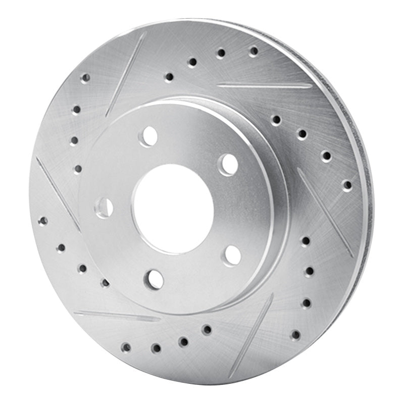R1 85-91 Buick SKYHAWK Front Left Drilled & Slotted Silver Brake Rotor