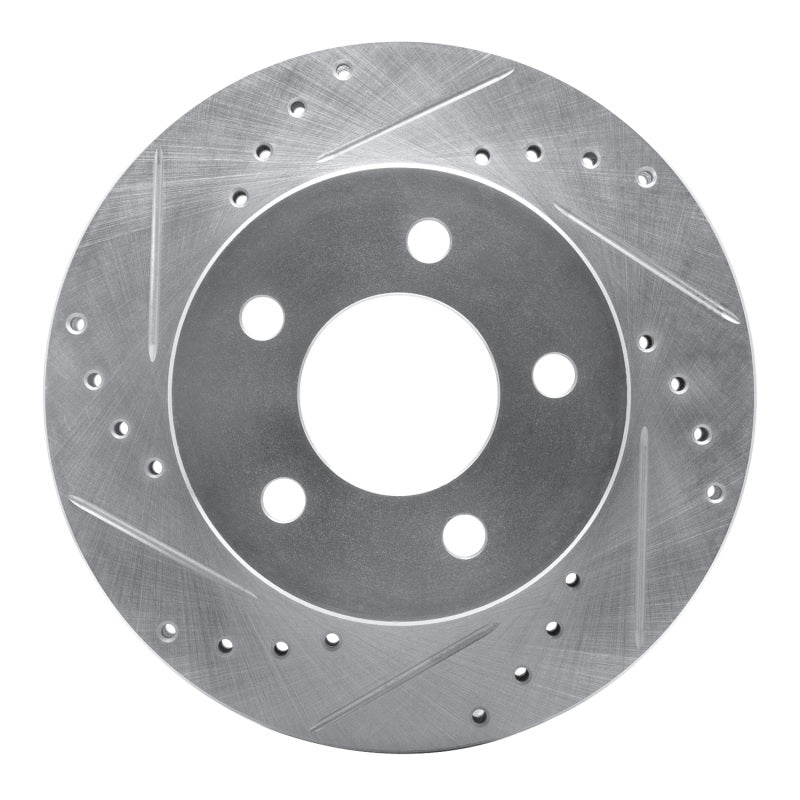 DFC 90-99 Jeep TJ (Canada - See Wrangler for US) Front Left Drilled & Slotted Silver Brake Rotor