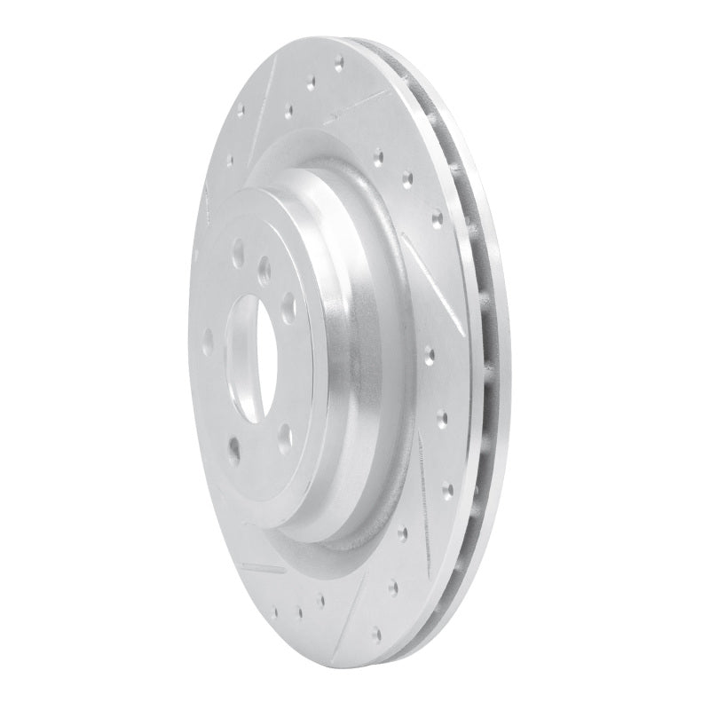 R1 12-19 Mercedes-Benz GLE300D Rear Left Drilled & Slotted Silver Brake Rotor