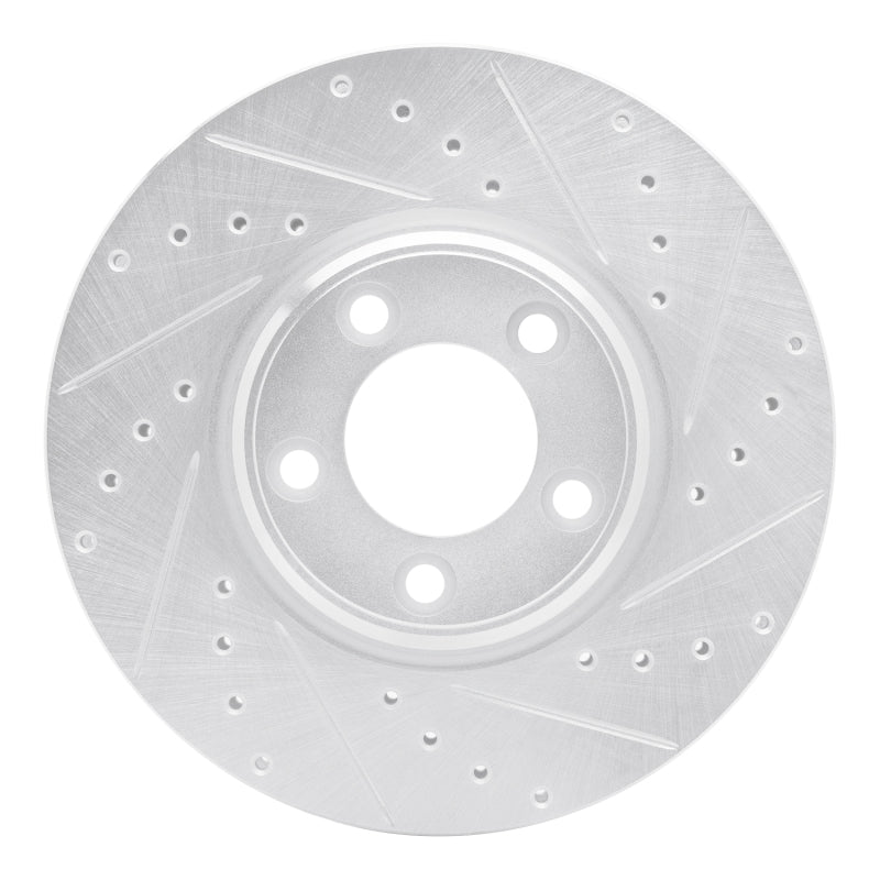 DFC 00-06 Ford Thunderbird Front Right Drilled & Slotted Silver Brake Rotor