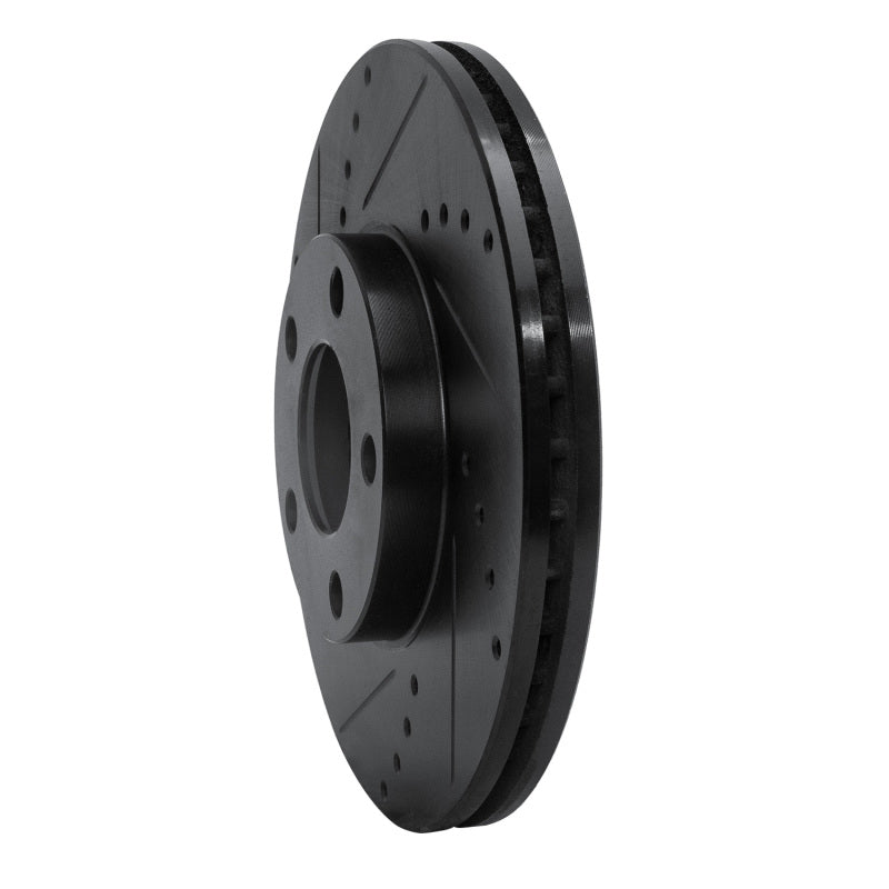R1 98-98 Volkswagen Passat (USA/Canada) Front Left Drilled & Slotted Black Brake Rotor