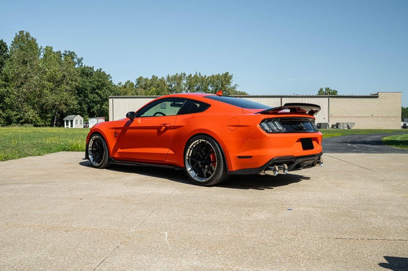 Corsa 20-22 Ford Mustang GT500 3.0in Dual Rear Exit Catback w/ Twin 5.0in Pol. Straight Cut Pro Tip