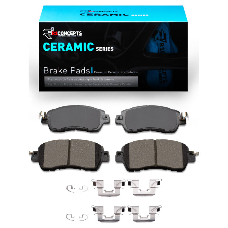 R1 16-25 Mazda 2 (Mexico) Front Ceramic Brake Pads & Hardware Kit