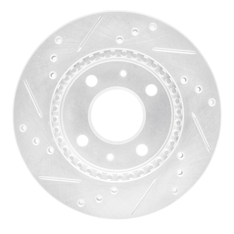 DFC 95-00 Nissan Sentra Front Right Drilled & Slotted Silver Brake Rotor