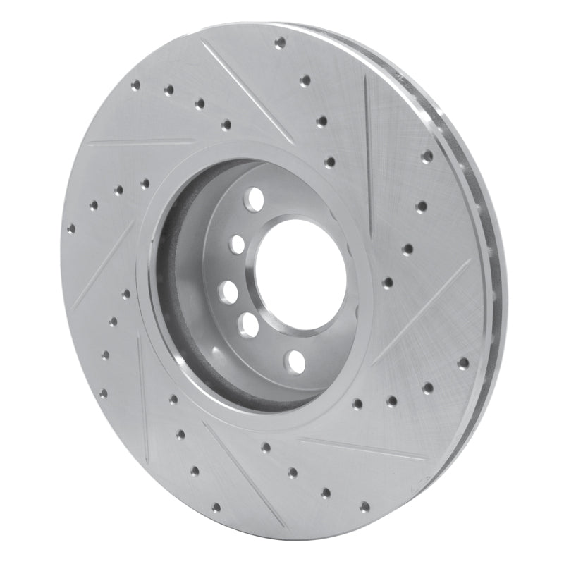R1 00-06 BMW X5 Front Left Drilled & Slotted Silver Brake Rotor