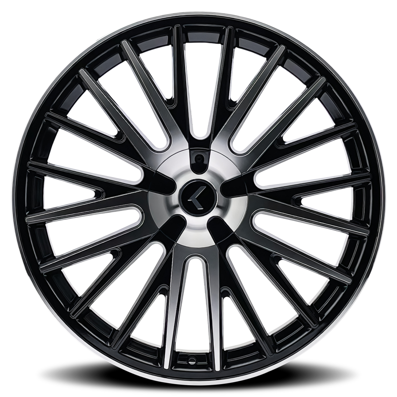 Kraze KR185 Double Down 22x8.5 / 5x115/120 BP / 38mm Offset / 74.1mm Hub Gloss Black Machined Wheel