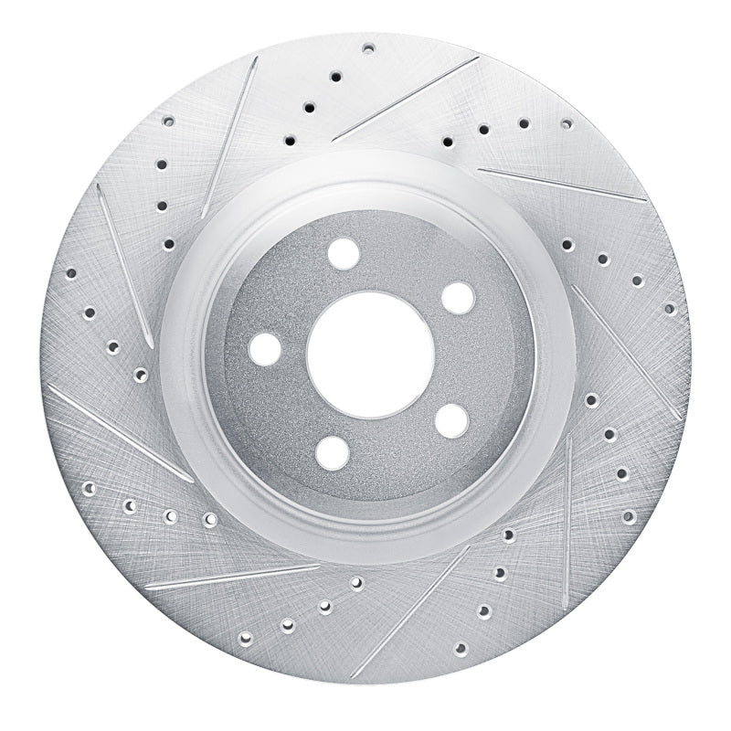 R1 19-24 Ford Edge Front Left Drilled & Slotted Silver Brake Rotor