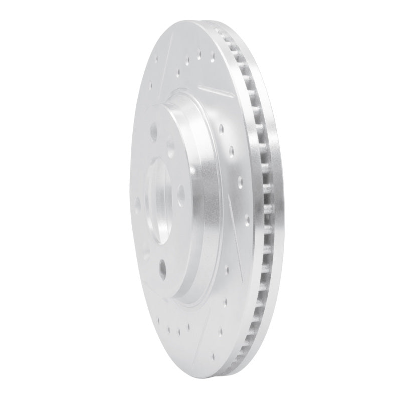 R1 87-93 Saab 900 Front Left Drilled & Slotted Silver Brake Rotor