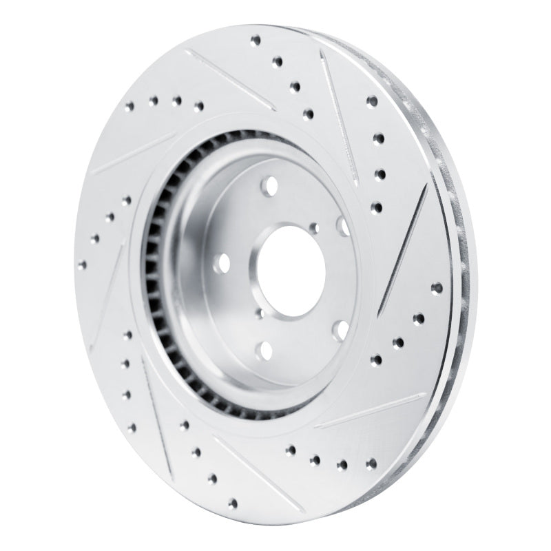 R1 2020-2025 Subaru WRX Front Left Drilled & Slotted Silver Brake Rotor