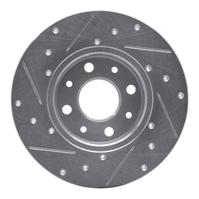 DFC 13-19 Fiat 500E Rear Right Drilled & Slotted Silver Brake Rotor