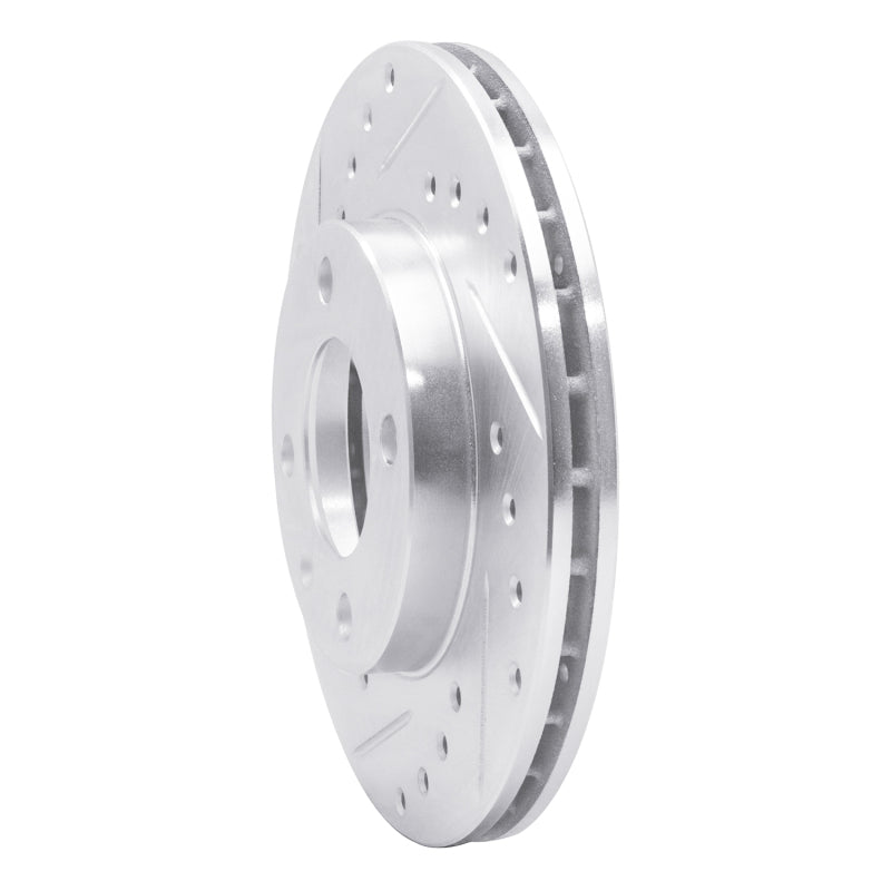 R1 80-08 Audi 4000 Front Left Drilled & Slotted Silver Brake Rotor