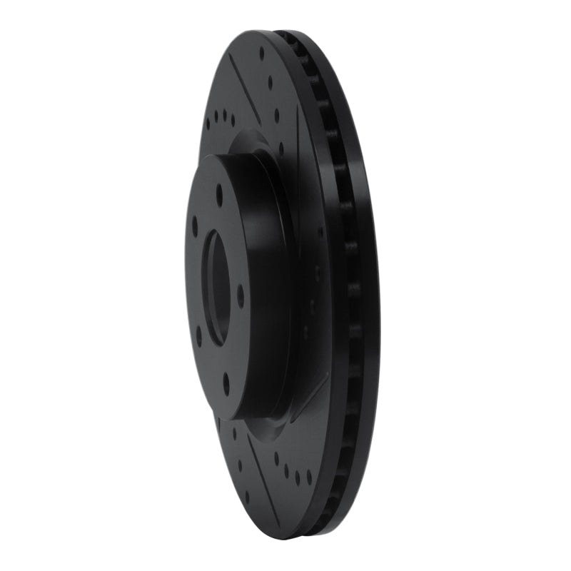 R1 13-25 Nissan Altima Front Right Drilled & Slotted Black Brake Rotor