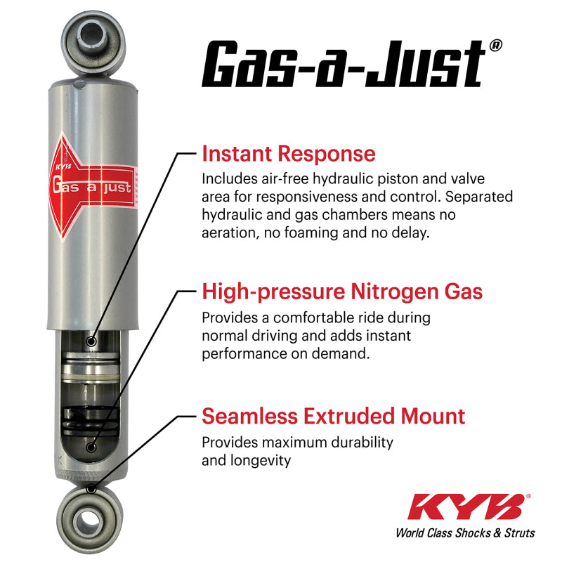 KYB Shocks & Struts Gas-A-Just Quad Shock Ford Mustang 8.8in 79-04 (Exc 99-04 Cobra)