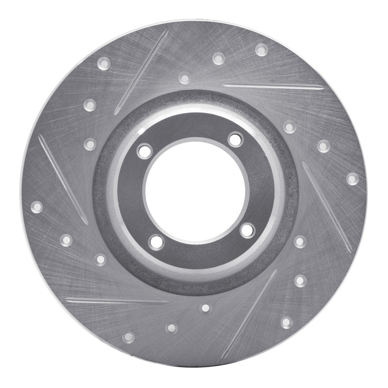 R1 75-80 Triumph TR7 Front Left Drilled & Slotted Silver Brake Rotor