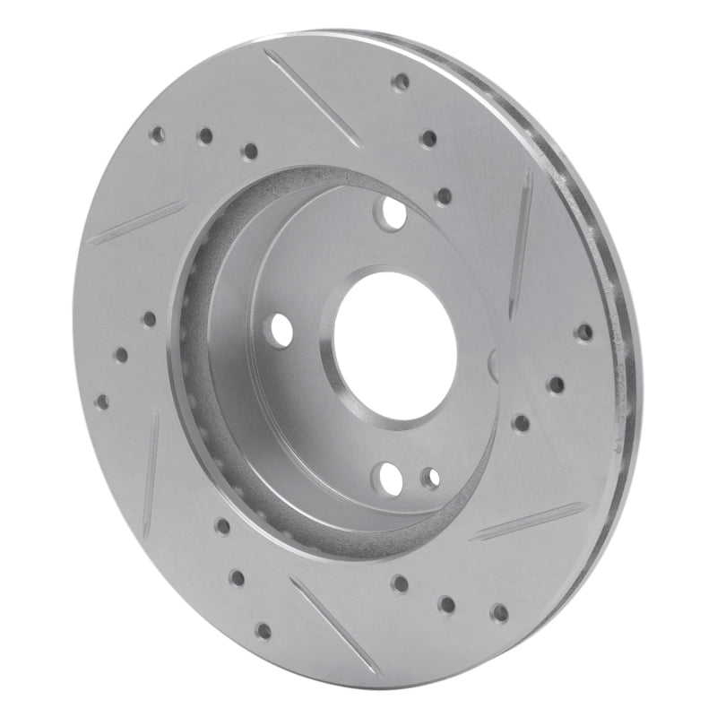 DFC 90-93 Mazda Miata Front Left Drilled & Slotted Silver Brake Rotor