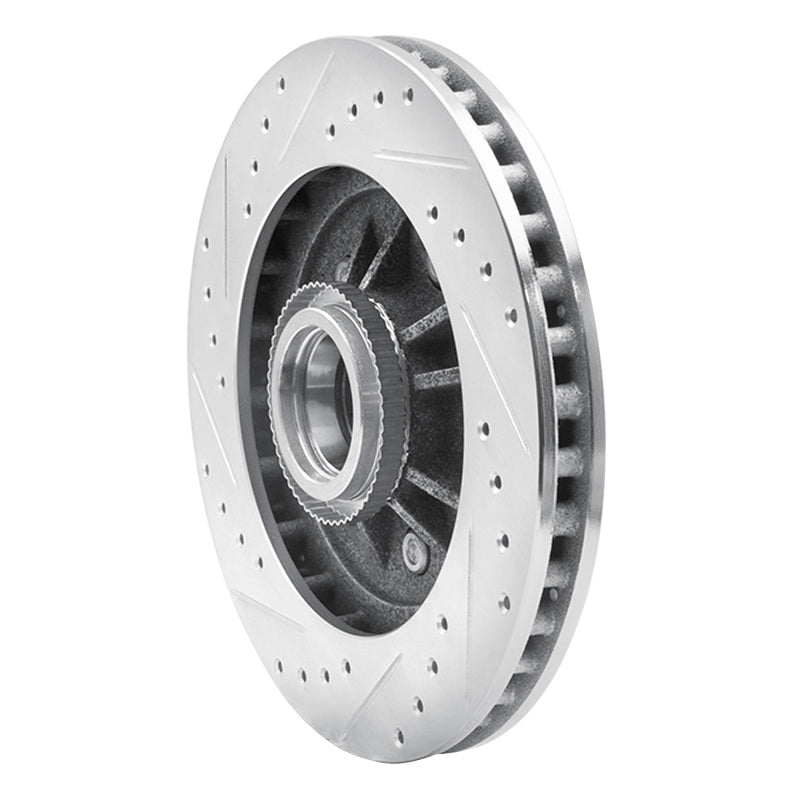DFC 97-00 Ford Expedition Front Right Drilled & Slotted Silver Brake Rotor