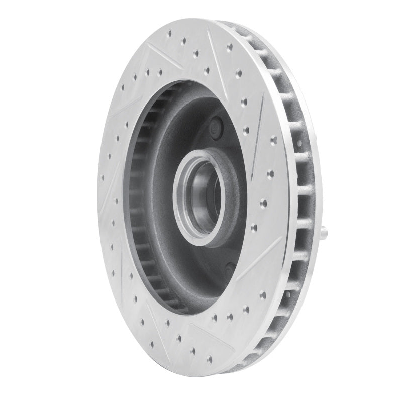R1 85-97 Dodge B200 / B200 Van / B250 Front Left Drilled & Slotted Silver Brake Rotor