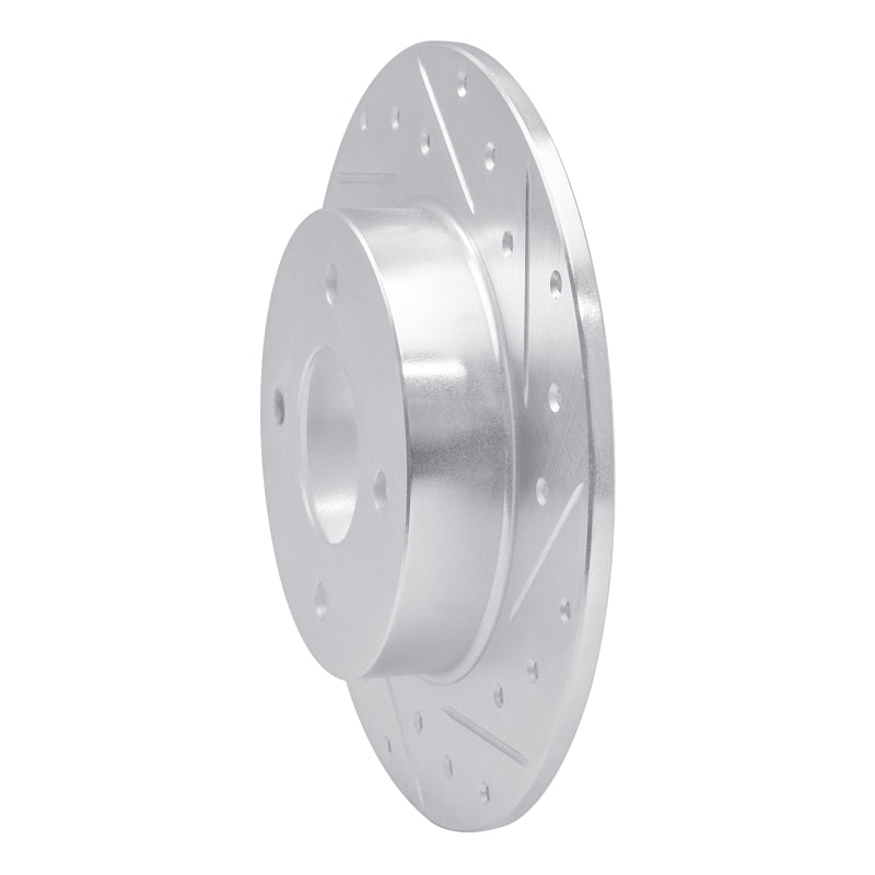R1 04-06 Nissan Sentra Rear Right Drilled & Slotted Silver Brake Rotor