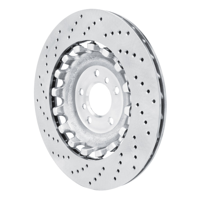 R1 12-19 BMW M6 Right Rear Drilled Carbon Alloy GeoMET Rotor
