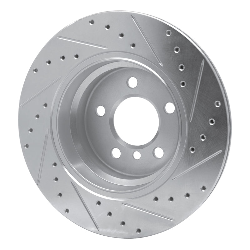 R1 02-06 BMW X5 Rear Left Drilled & Slotted Silver Brake Rotor