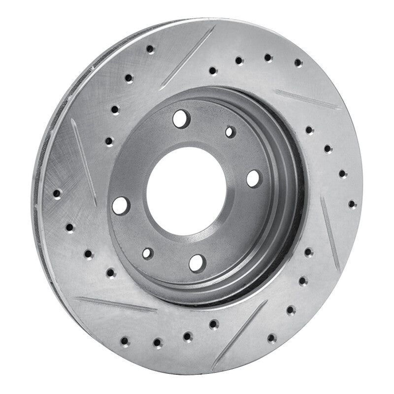 DFC 85-91 Dodge 2000 GTX Front Right Drilled & Slotted Silver Brake Rotor