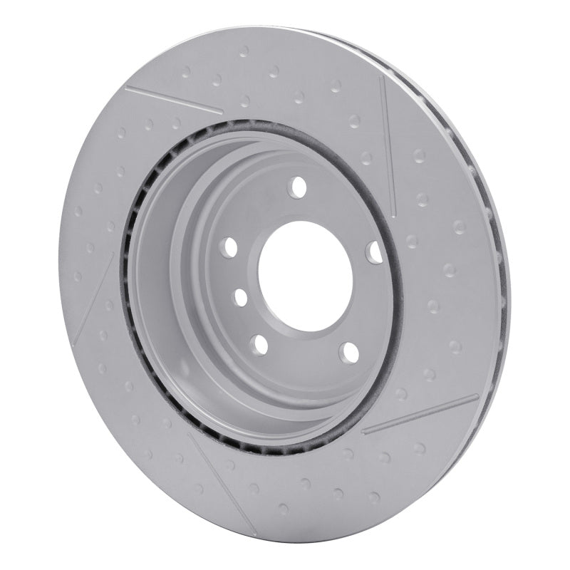 R1 2006-2013 BMW 330I Rear GeoSPEC Coated Rotor - Dimpled and Slotted