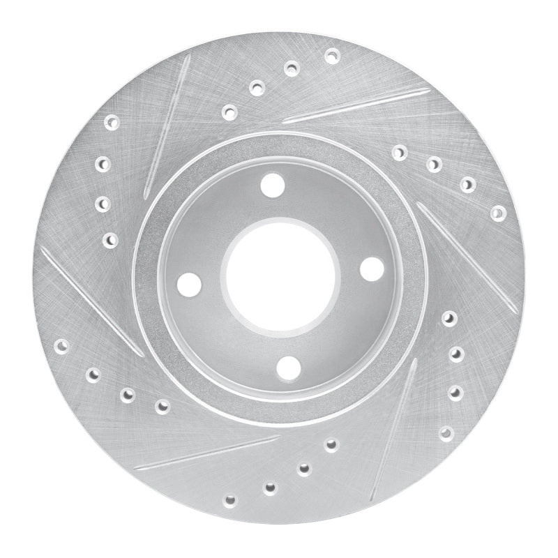 DFC 98-04 Ford Contour Front Right Drilled & Slotted Silver Brake Rotor