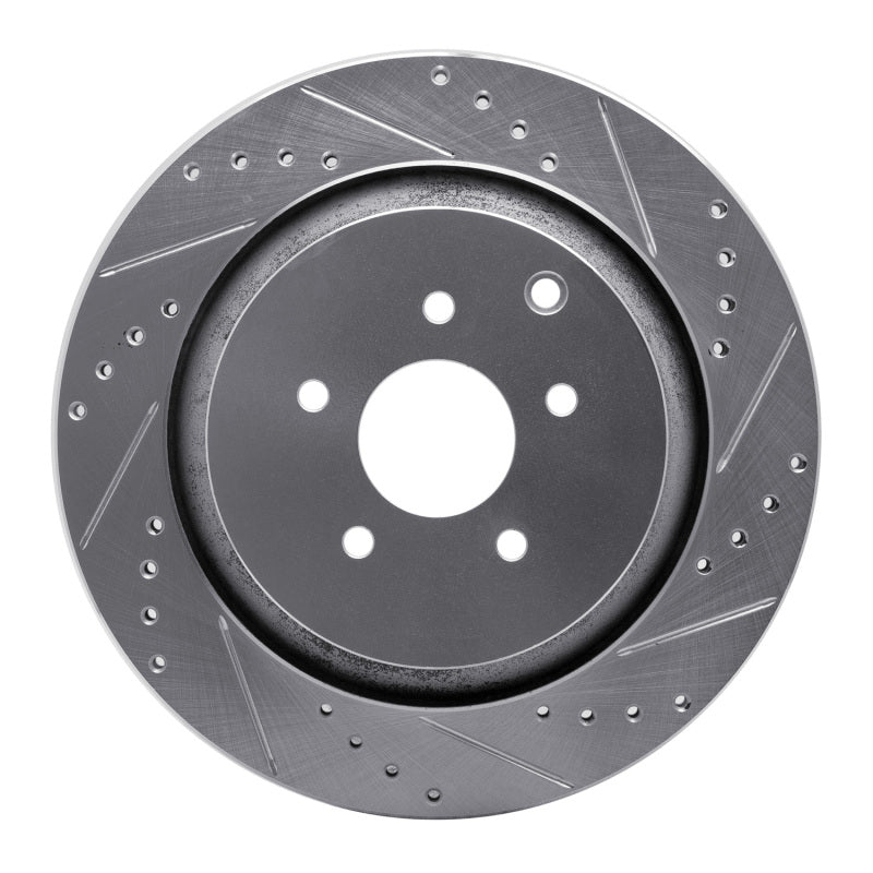 DFC 09-24 Infiniti Q70 Rear Right Drilled & Slotted Silver Brake Rotor