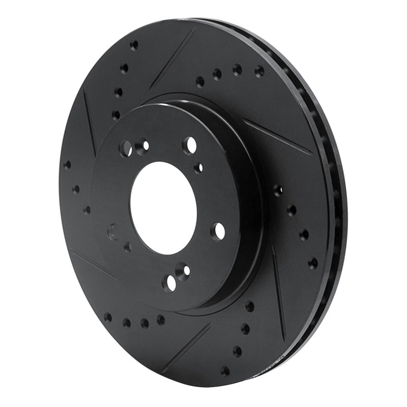 R1 91-01 Acura RL Front Left Drilled & Slotted Black Brake Rotor
