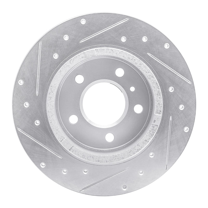 R1 06-11 Buick Lucerne Rear Right Drilled & Slotted Silver Brake Rotor