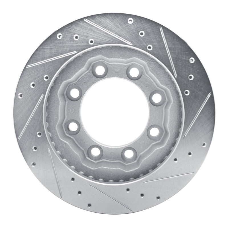 R1 77-93 Chevrolet K30 Front Left Drilled & Slotted Silver Brake Rotor