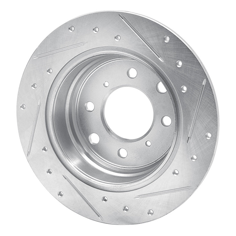 R1 64-94 Alfa Romeo Giulia Sprint Rear Left Drilled & Slotted Silver Brake Rotor