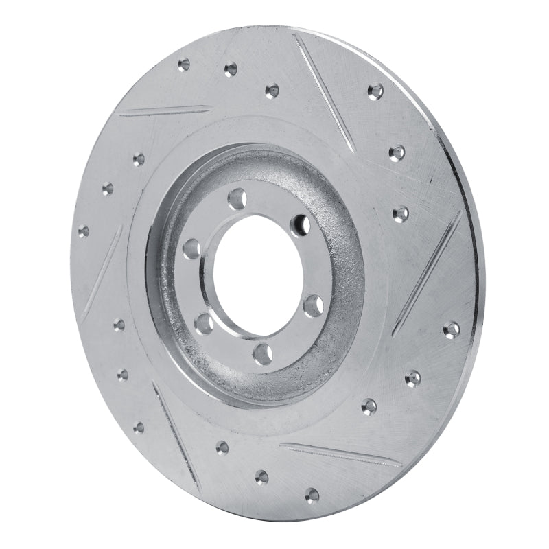 R1 81-89 Alfa Romeo GTV-6 Rear Left Drilled & Slotted Silver Brake Rotor