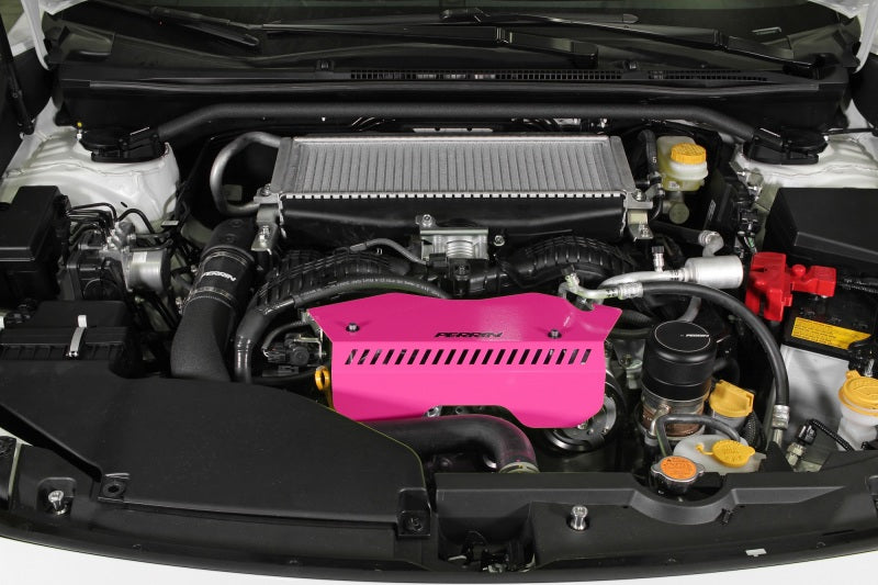 PERRIN 22-25 Subaru WRX Pulley Cover - Hyper Pink (TALL - For Use w/o PERRIN AOS)