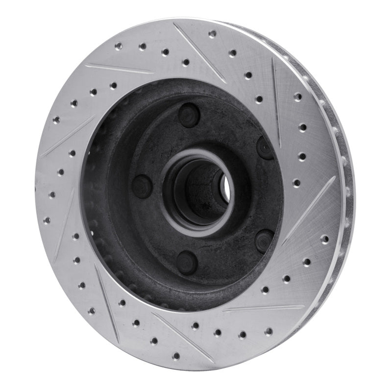 R1 73-93 Ford E-150 Econoline Front Left Drilled & Slotted Silver Brake Rotor