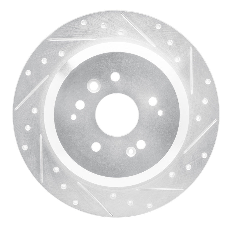 R1 14-16 Acura MDX Rear Right Drilled & Slotted Silver Brake Rotor